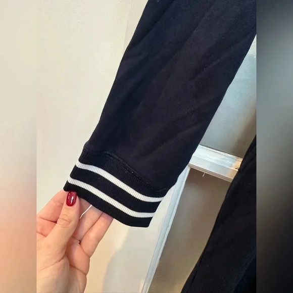 Michael Kors Navy with White Piping Shoulder Zippers Knit Dress Size Large L - Picture 6 of 8